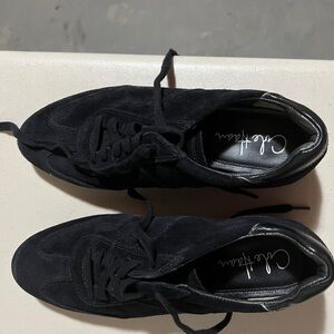 Black suede lace up shoes size 6.5